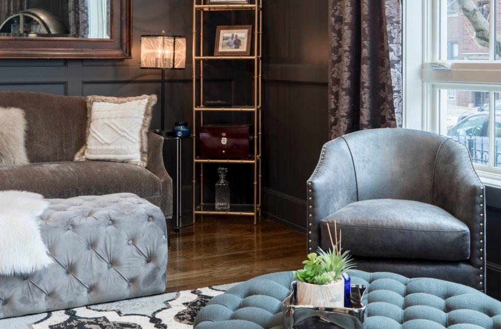 older home renovated living room